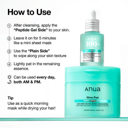[anua] PDRN 100 Hyaluronic Acid Glow Pad 180ml 60ea